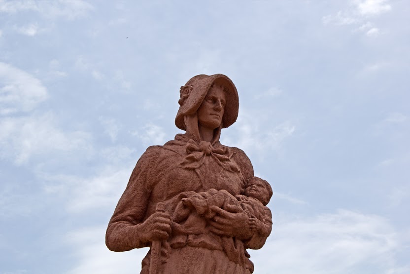 Statue of a pioneer woman. 