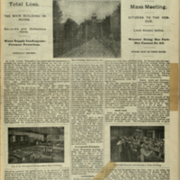 A page from The Special Edition that shows the Old Main Fire. 