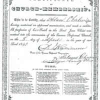 A certificate of church membership to the German Reformed Church.