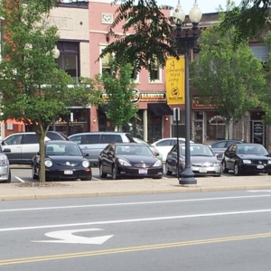 Cars parked along South Market street. 