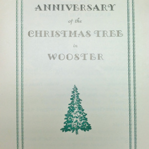 Program from a religious service in 1947 that says "Anniversary of the Christmas Tree in Wooster" 