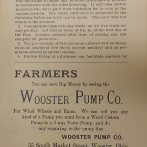 An excerpt from the rule book for Wayne County Agricultural Society Members. 