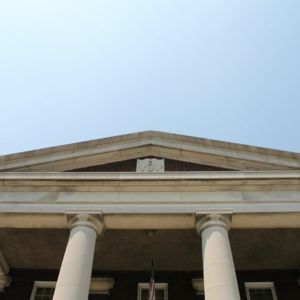 A view of the top half of the large masonic hall. 