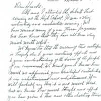 Letter written by John McSweeney