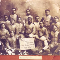 Members of the Wooster High School football team in 1899.  