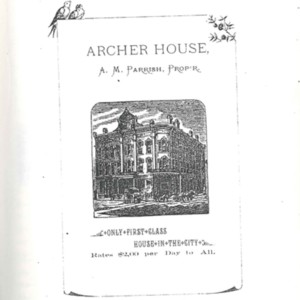 An advertisement for Archer house